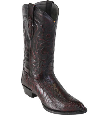 LOS ALTOS MEN CHERRY GENUINE OSTRICH LEG WESTERN COWBOY BOOT J-TOE (D) 990518