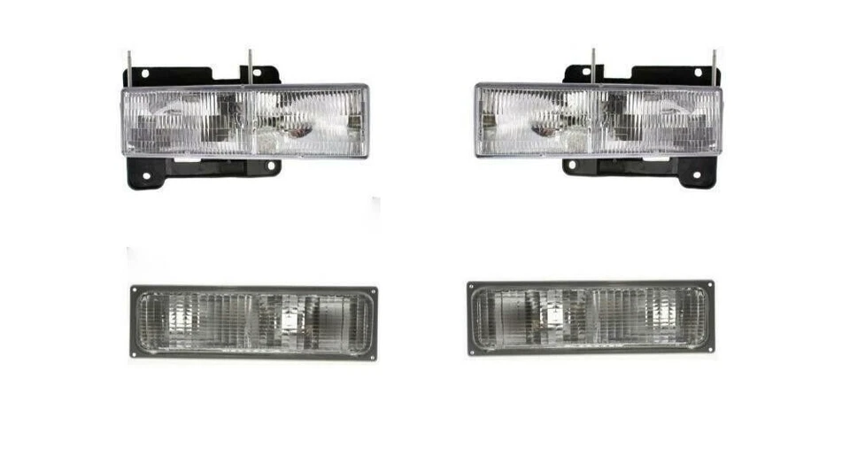 Headlights For 1990-1993 Chevy Truck Pickup Signals Reflectors Tail Lights Foto 3 de 4