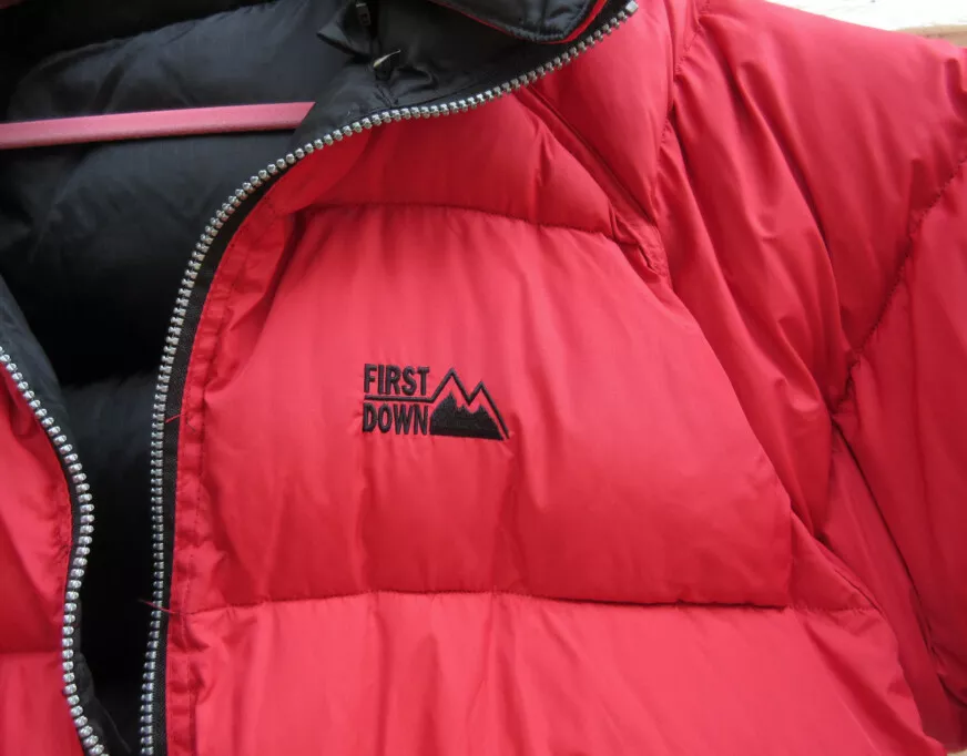 Vintage First Down Sixty Four Reversible Men s Down Jacket Red Black Size Large