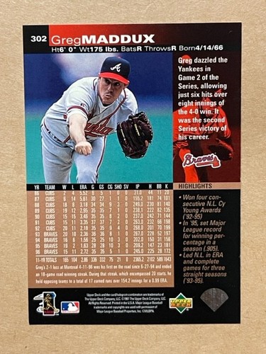Greg Maddux ~ Tarjeta de béisbol BB BOGO "Compra 1 y obtén 2 gratis" ¡Tú eliges!   ~ S1 - Imagen 64 de 112