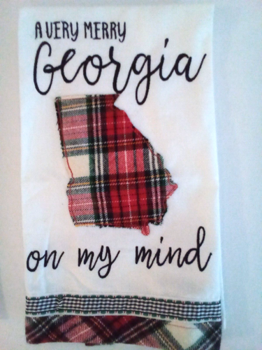 Trisha Maggard Designs for glory haus Very Merry GA On My Mind Tea Towel X2 NEW - Picture 8 of 8