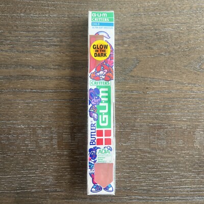 Vintage NOS Butler GUM Critters Child ultra soft toothbrush Glow in the Dark