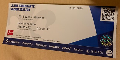 Mint Collectors Ticket SV Darmstadt vs FC Bayern Munich 1st BL Season 23/24