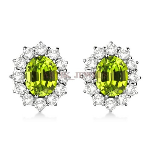 Natural Peridot Gemstone with 925 Sterling Silver Cufflink #2463 - Picture 3 of 3