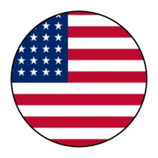 American Flag, USA stickers, labels, tags, round envelope seals