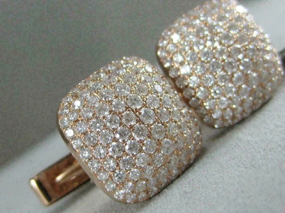 Gemelos para hombre 2 quilates corte redondo circonita cúmula forma de cojín enchapado en oro amarillo de 14 quilates Foto 4 de 4