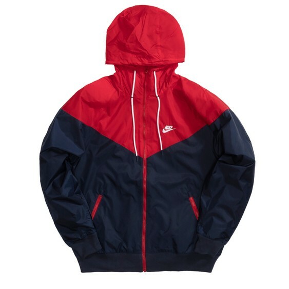 red and navy blue nike windbreaker