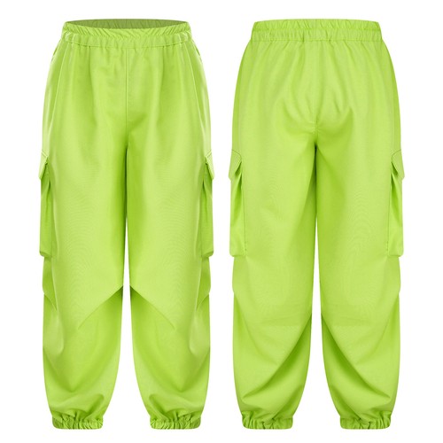 Kids Girls Trousers Athletic Sweatpants Solid Color Pants Shiny Bottoms Daily - Picture 4 of 44