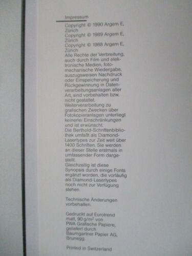 Typographie Berthold Schriftmuster Niggli Serifenlose Serifenbetonte 1990 - Bild 12 von 15