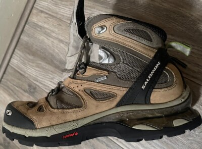 Salomon Quest 3D 3 GTX Herren Wanderschuhe beige grau GORE-TEX UK-Größe 8