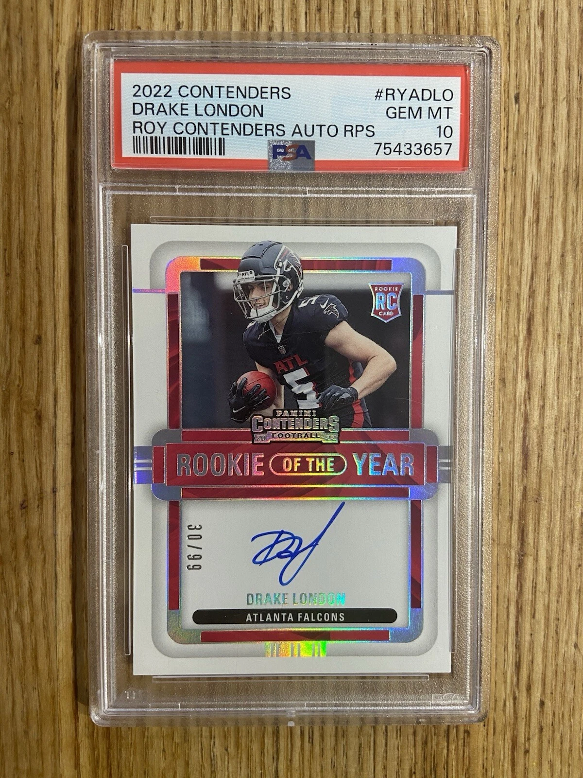 Drake London Panini Contenders Rookie of the Year Contenders Autographs Rps #RYADLO Base