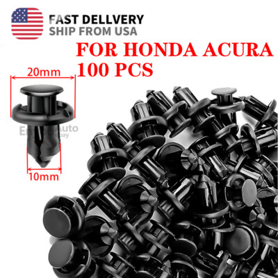 100Pcs 10mm For Honda Bumper Clips Retainer Auto Car Rivets Fastener Fender Push