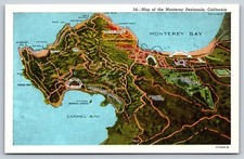 Map of the Monterey Peninsula California Vint...