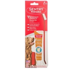 Petrodex Dental Kit for Dogs Peanut Butter Flavor 2.5 oz Toothpaste 8.25" Brush