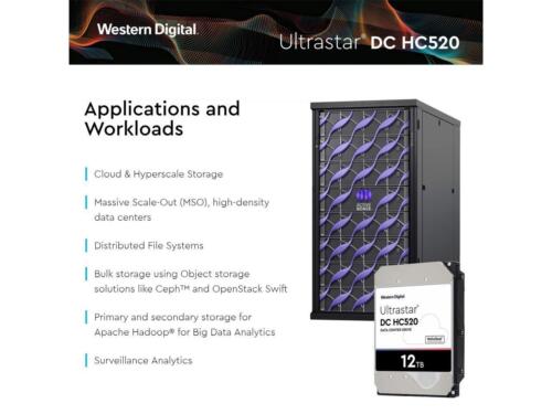 WD Ultrastar DC HC520 12TB Hard Drive 3.5" Internal 256MB SATA 7200 RPM 512E ISE - Picture 5 of 5