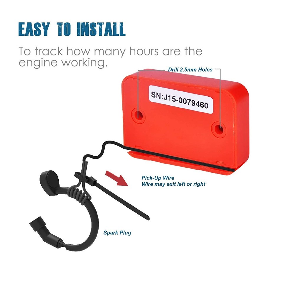 IP68 Waterproof Engine Hour Meter IP68 Waterproof Hour Meter - Digital Inductive Engine Hour Counter For Motorcycles & Small Engines Motorcycle Hour Meter - Foto 6