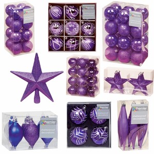 Purple Collection Christmas Decorations Baubles Stars Cones Hearts Tree Topper Ebay