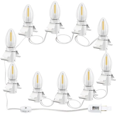 LaWana Christmas Village Lights with 10 LED Warm-White Bulb, C7 Light Cord, Deco