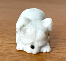 Adorable Fève Petit Chien Chiot poilu Blanc ⭐ Galette des rois French charm !