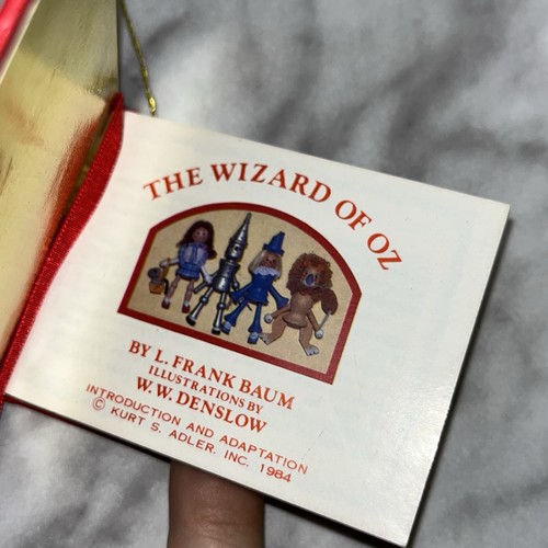 Der ZAUBERER von OZ echtes Minibuch Weihnachts-ORNAMENT Kurt Adler L. Frank Baum 1984 - Bild 3 von 3