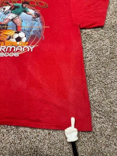 Y2K Mexico Soccer T-Shirt Men Sz XXL FIFA World Cup Germany 2006 Nike Red Faded - Picture 8 of 18