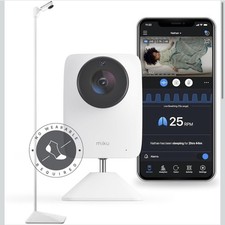 Miku Pro Smart Baby Monitor w/ Camera, Wall Mount, Stand - 1080p, 2-Way Audio
