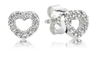 Pandora Schmuck Damen Silber-Ohrringe Herz 290528CZ