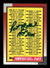 1989 1990 Topps Debut Checklist #152 Pat Gillick signed autograph w/ HOF insc BX