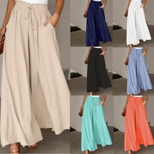 Summer Ladies Casual Pants Palazzo Dress Pants Trousers Dressy Wide Leg Pants