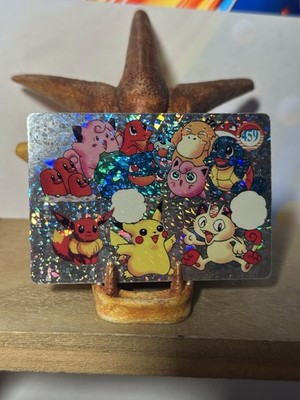 1999 Vintage Pocket Monsters Vending Prism - Psyduck, Eevee, Pika #459 LP RARE