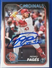 Pedro Pages SIGNED 2024 Topps Update RC Baseball Card #US338 AUTO