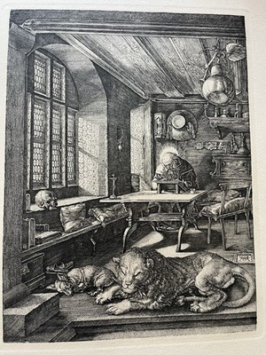 Albrecht Durer, St. Jerome in His Study engraving, by Bundesdruckerei Berlin