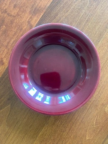 Bauer Pottery Plainware Rare Butter Chip Plate Burgundy