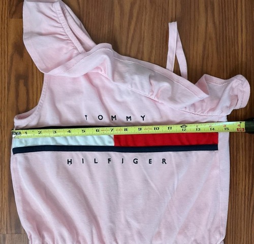 Tommy Hilfiger Pink Girl's Big Kids' One-Shoulder Flag Romper, US XL 16 - Picture 9 of 21