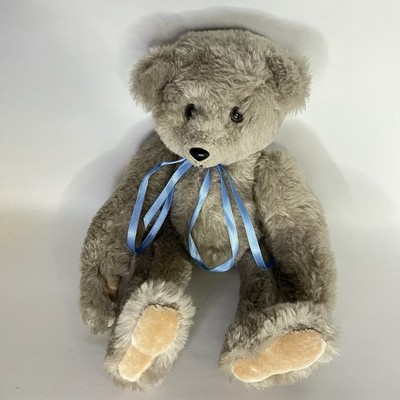 Artist Handmade Erla Fetty 14'' Fully Jointed Gray Bear Stuffed Animal Toy RARE