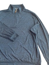 TAILORBYRD Collection Quarter Zip Performance Pullover Heather Navy Mens M