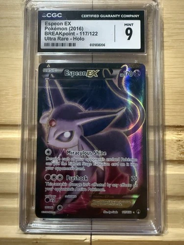 Espeon EX (Full Art) 117/122 Breakpoint Holo CGC 9 Mint
