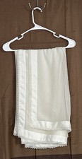 Women's Pakistani White nylon plain Dupatta with Laces 4 Sided