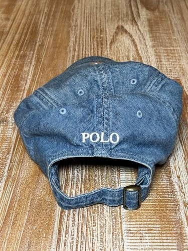 Polo Ralph Lauren Light Denim Hat Baseball Cap Adjustable Strapback OS - Picture 3 of 11