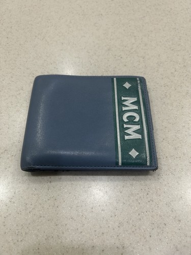 Herren MCM Vintage Designer Leder Geldbörse Doppelfaltung MCM Diamant Logo - siehe Fotos