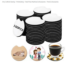 100 PCS Sublimation Blank Car Coasters, 2.75 in Circular Opening Thermal arts