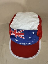 Vintage Australia Flag Cycling Cap Summer Hat Bicycle 1980s