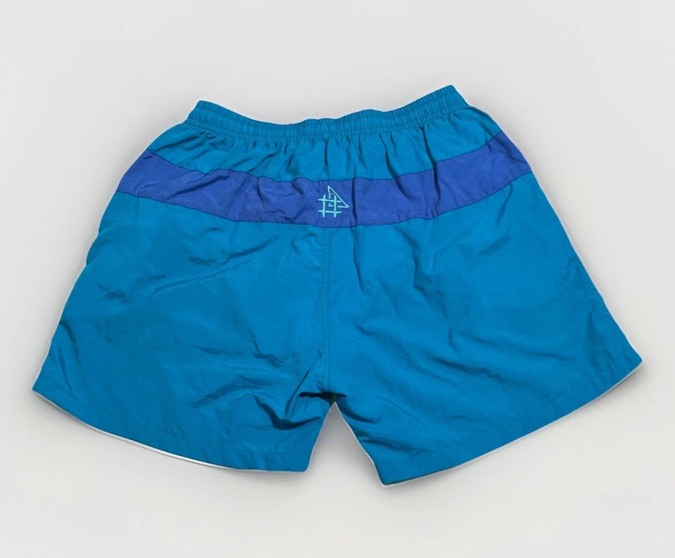 Bañador de Colección Sideout ClubMed Color Verde Azulado Bloque 5" Entrepierna Años 90 Playa Voleibol Foto 4 de 4