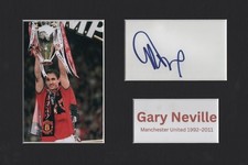 Gary Neville Hand Signed Mount A4 Autograph Inc COA Man Utd