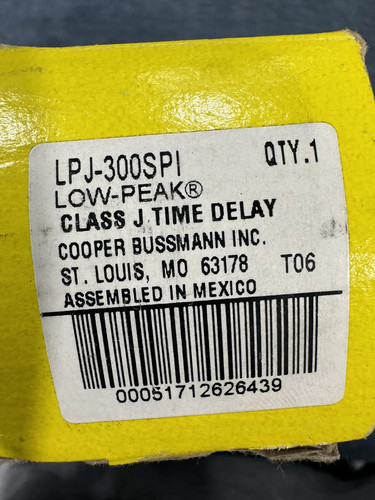 Cooper Bussmann LPJ-300SPI 300 Amp Indicator Fuse Class J Low Peak - Picture 2 of 3
