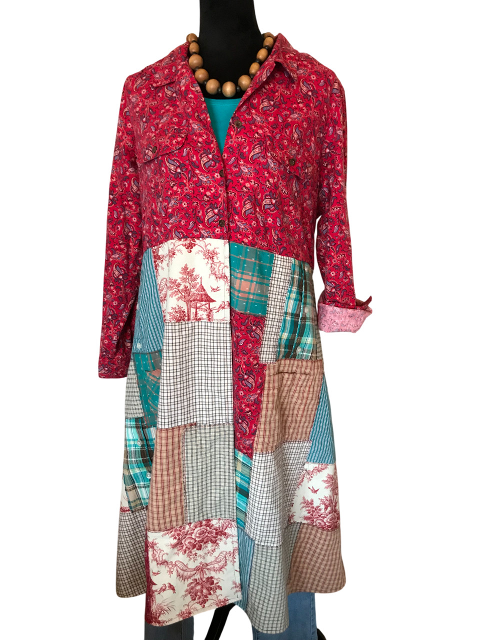 Handmade Boho Patchwork Duster: Heavyweight Hippi… - image 7