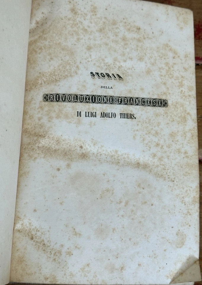 Thiers, L. Adolfo Rivoluzione Francese 1842 1st Italian Ed. Vol. 3 Illustrated Foto 3 de 4