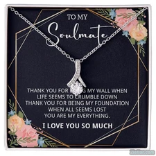 Cute Christmas Soulmate Necklace - Romantic Jewelry Gift for Wife or Girlfriend