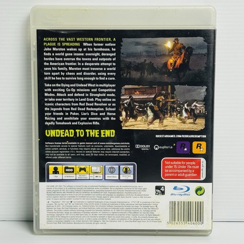 Red Dead Redemption Undead Nightmare Sony PlayStation 3 PS3 Complete With Manual - Picture 2 of 11