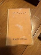 RARE DRACULA  BRAM STOKER NEW YORK GROSSET & DUNLAP ORANGE HARD COVER